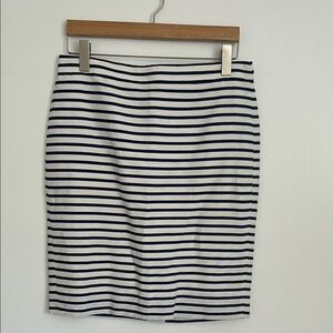 J. Crew Pencil Striped Navy and White Women's Skirt